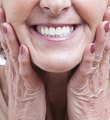 Close-up of older woman smiling