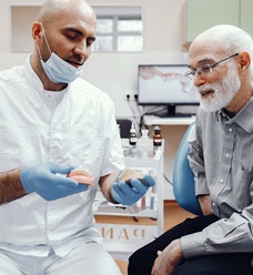 Patient learning implant denture process in Jacksonville