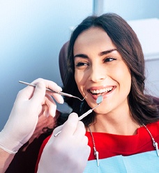 Woman during dental checkup