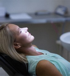 Woman relaxing with I V dental sedation in Jacksonville