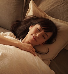 Woman sleeping comfortably