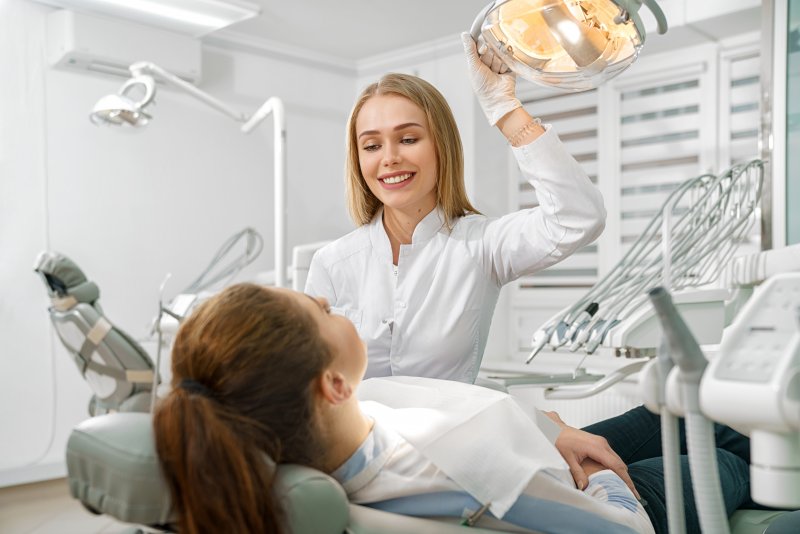 patient undergoing dental implant consultation