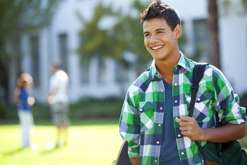 smiling teenager at school